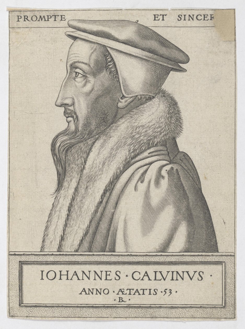 Jean Calvin im Alter von dreiundfünfzig Jahren von Rene Boyvin