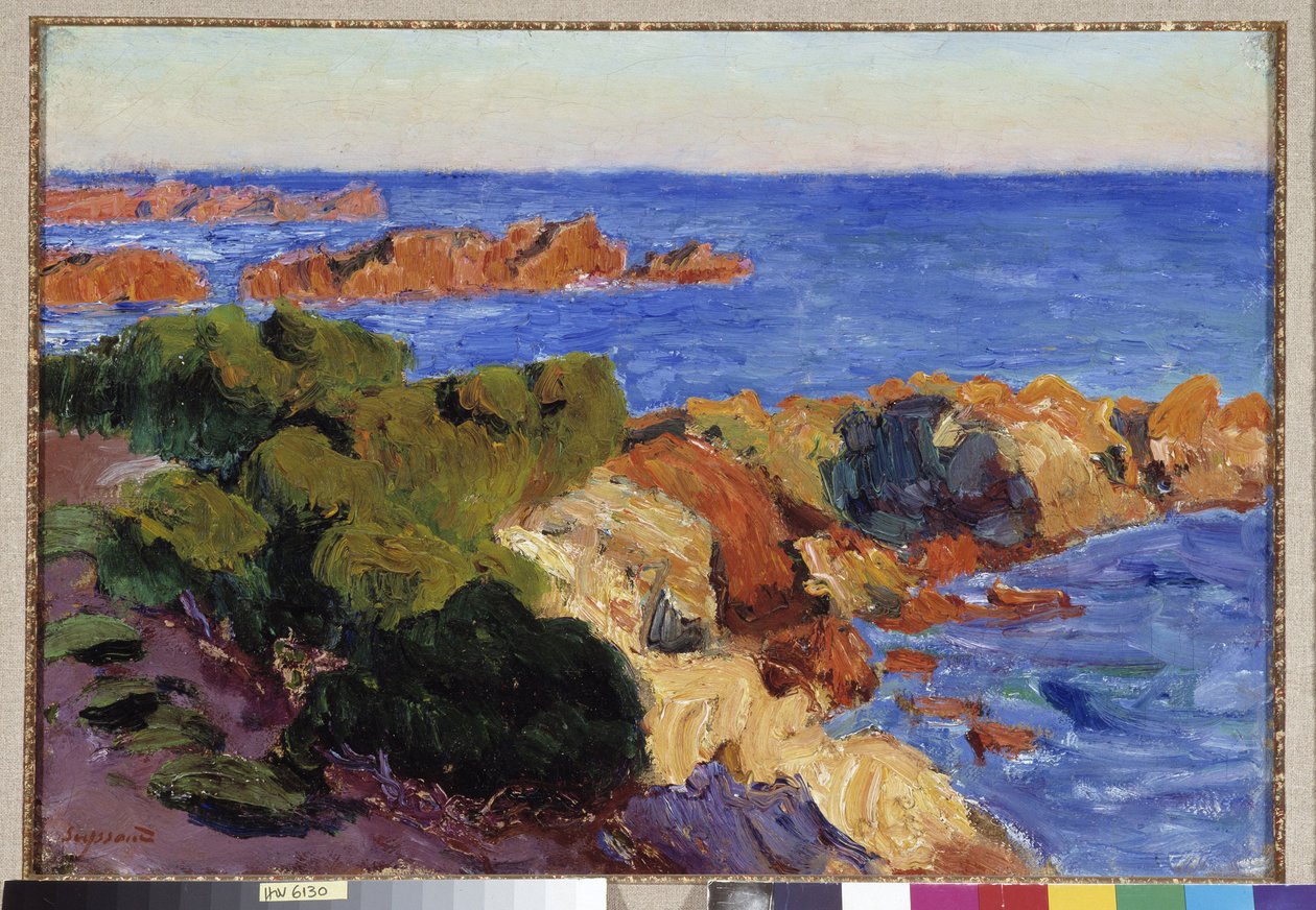 Les rochers rouges à Agay, Gemälde von Rene Seyssaud (1867-1952) 1901 Fondation regards de Provence, Marseille von Rene Auguste Seyssaud