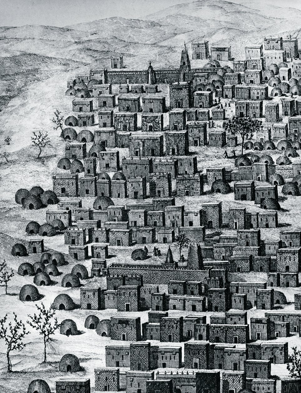 Ansicht der Stadt Timbuktu, Mali, Stich aus 