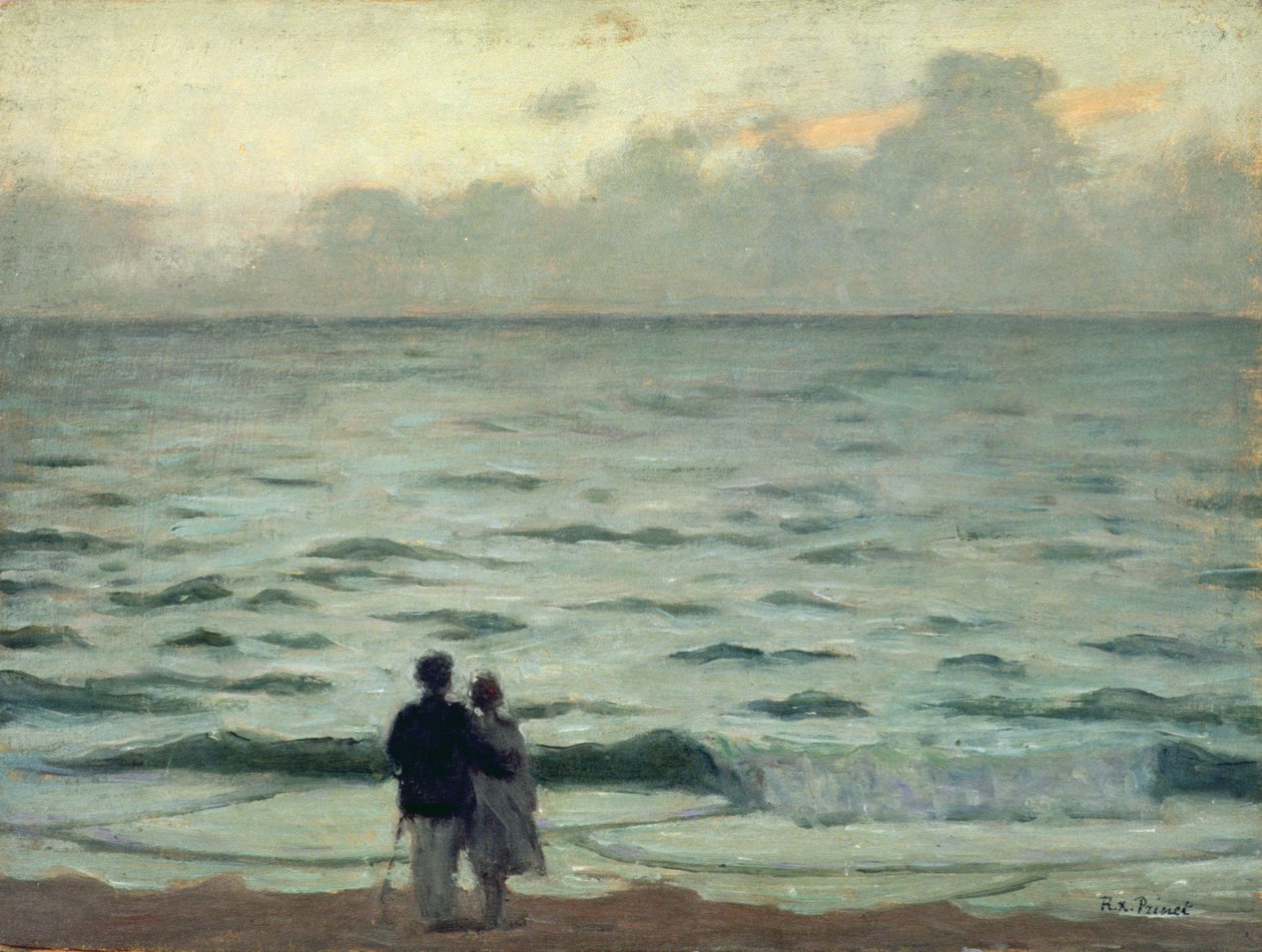 Windstoß, Sonnenuntergang in Cabourg, ca. 1937 von René François Xavier Prinet