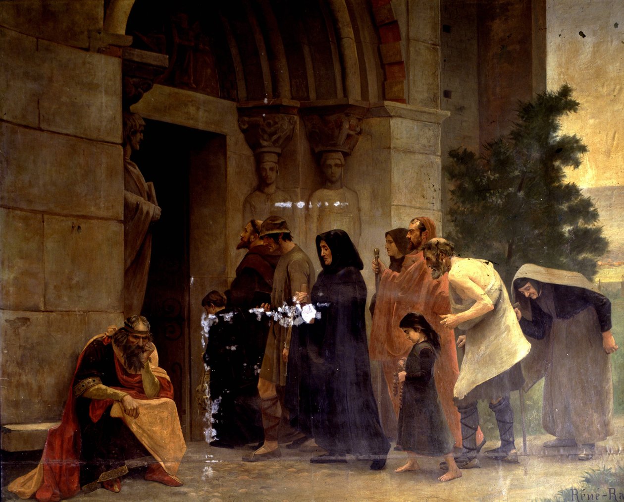 Raymond VI (1156-1222), Graf von Toulouse, "Der Exkommunizierte" im Jahr 1208 von Papst Innozenz III (1160-1216). Renè Ravaut von Rene Ravaut