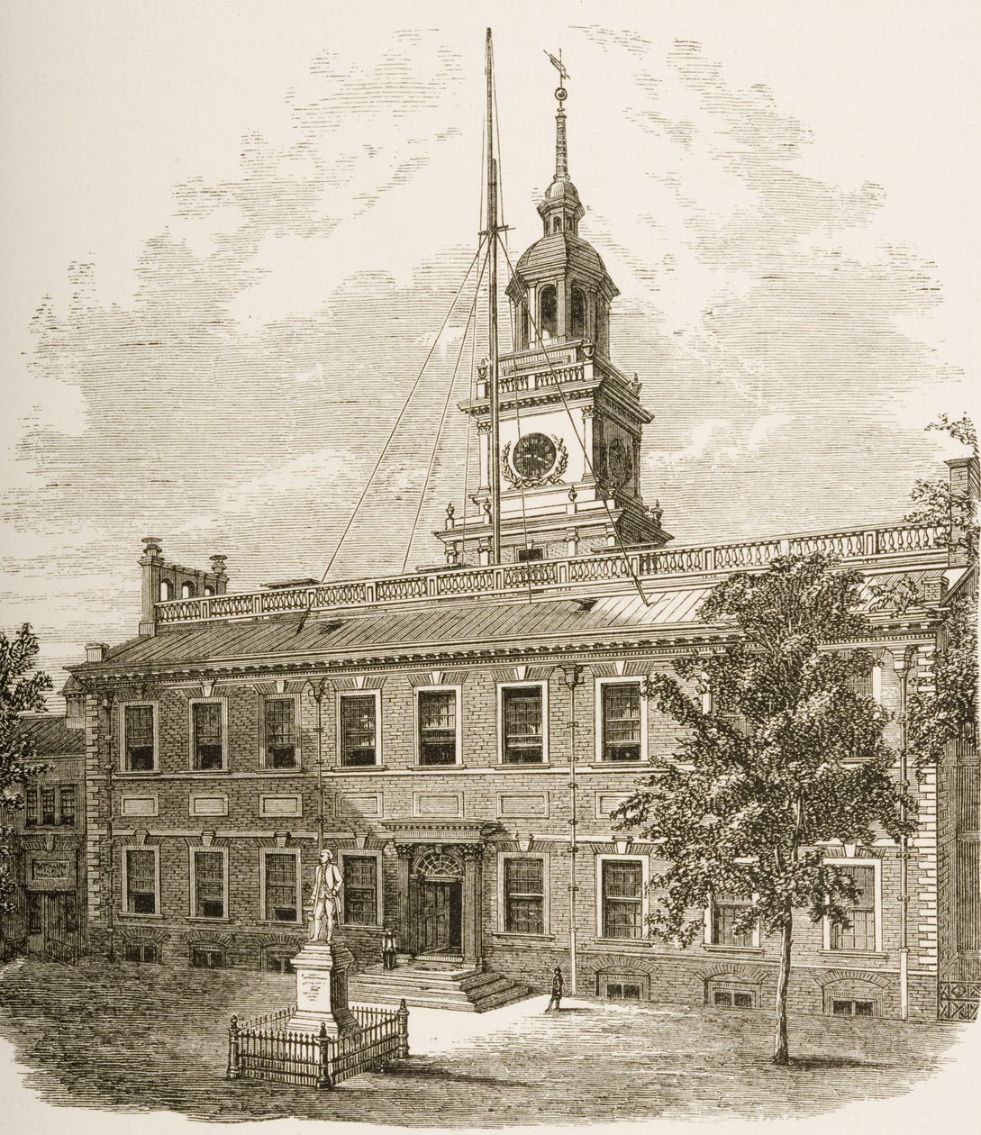 County Court House oder Independence Hall, Philadelphia Pennsylvania, ca. 1880 von Reverend Samuel Manning