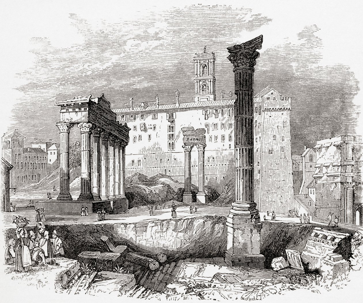 Im Forum, Blick zum Kapitol, Rom, Italien im späten 19. Jahrhundert. Aus Italienische Bilder von Rev. Samuel Manning, veröffentlicht um 1890. von Reverend Samuel Manning
