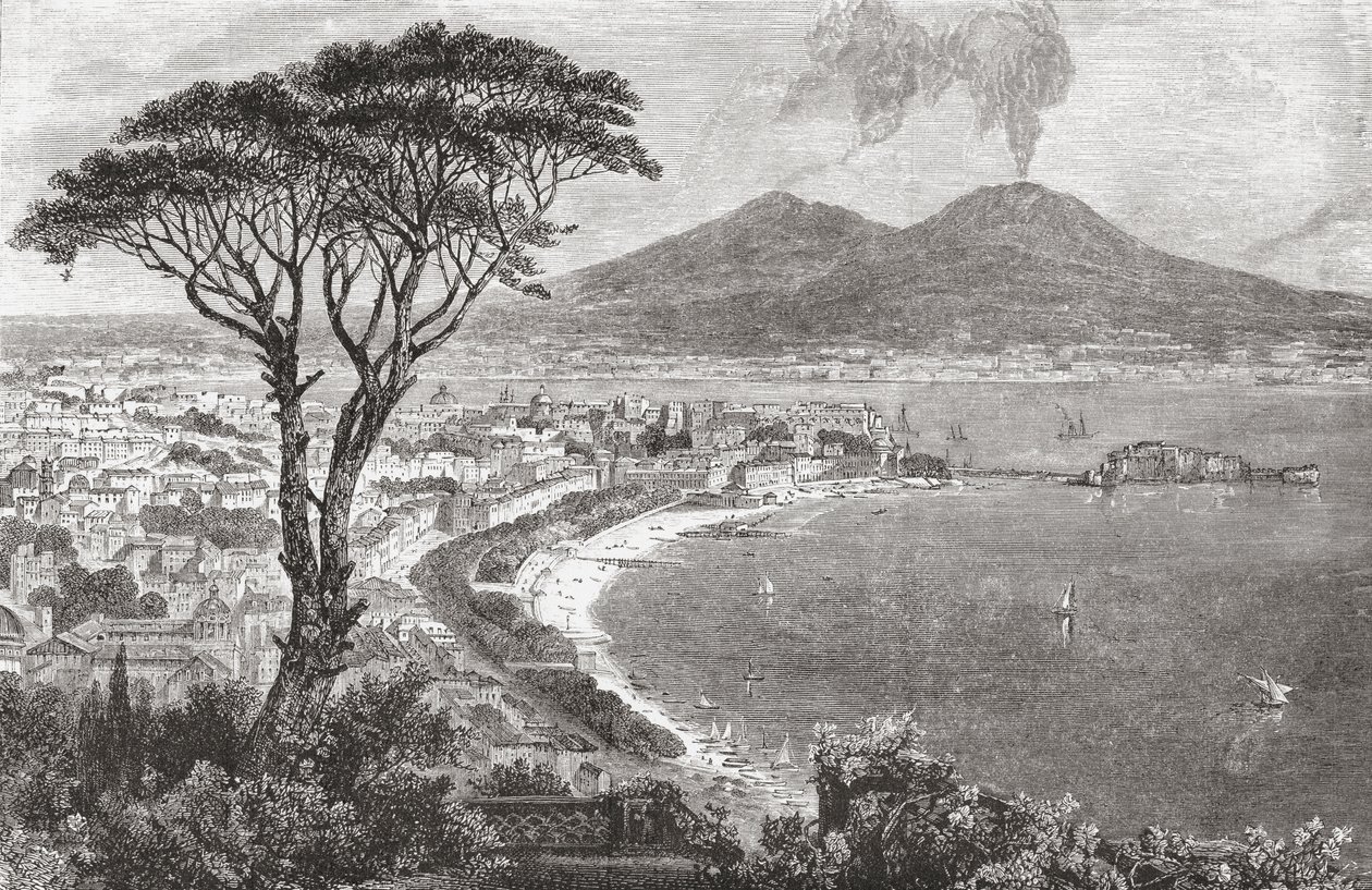 Neapel und der Vesuv, Italien im späten 19. Jahrhundert. Aus Italienische Bilder von Rev. Samuel Manning, veröffentlicht ca. 1890. von Reverend Samuel Manning