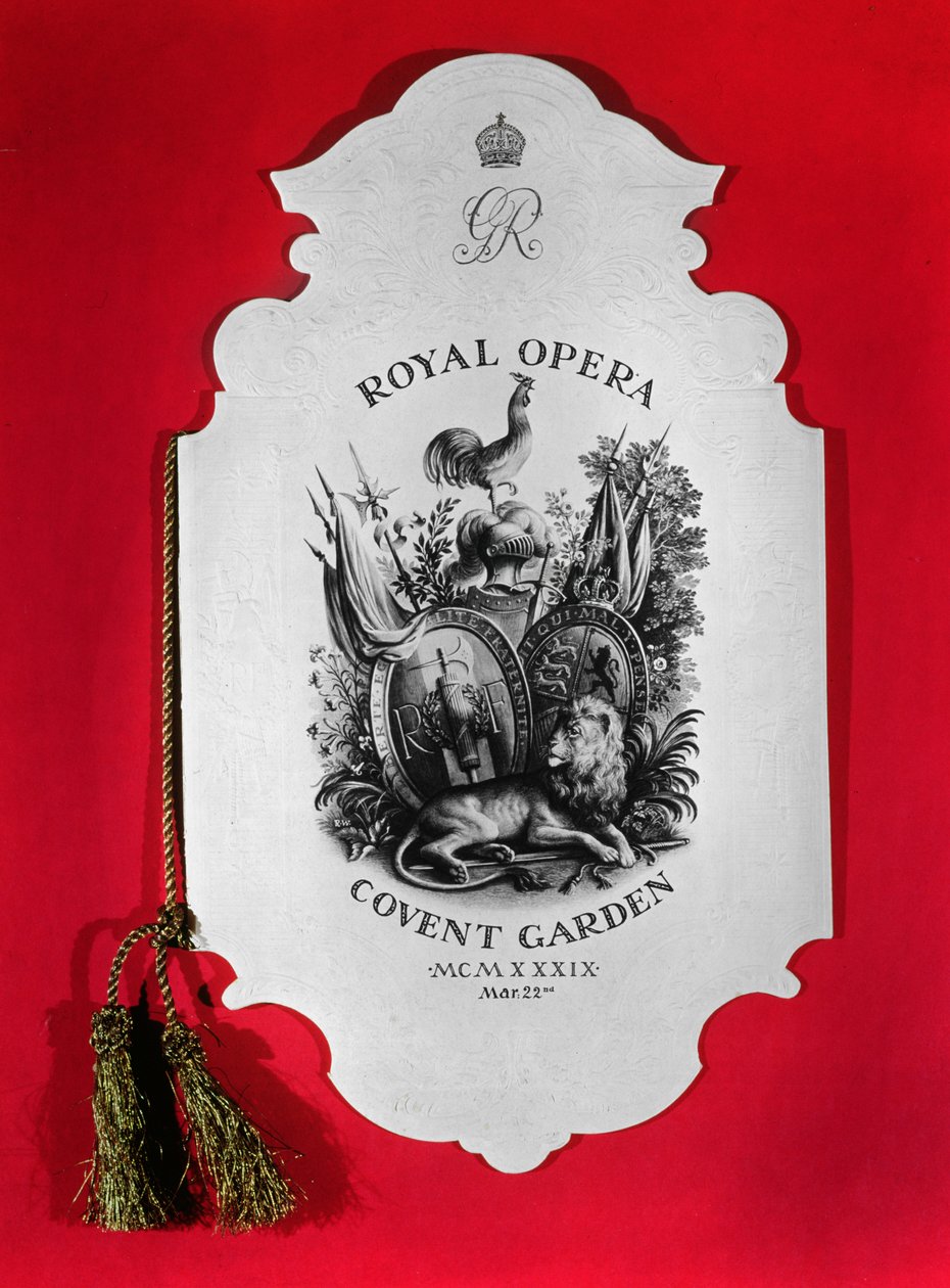 Programm für die Royal Command Performance zu Ehren des französischen Präsidenten, 1939 von Rex Whistler
