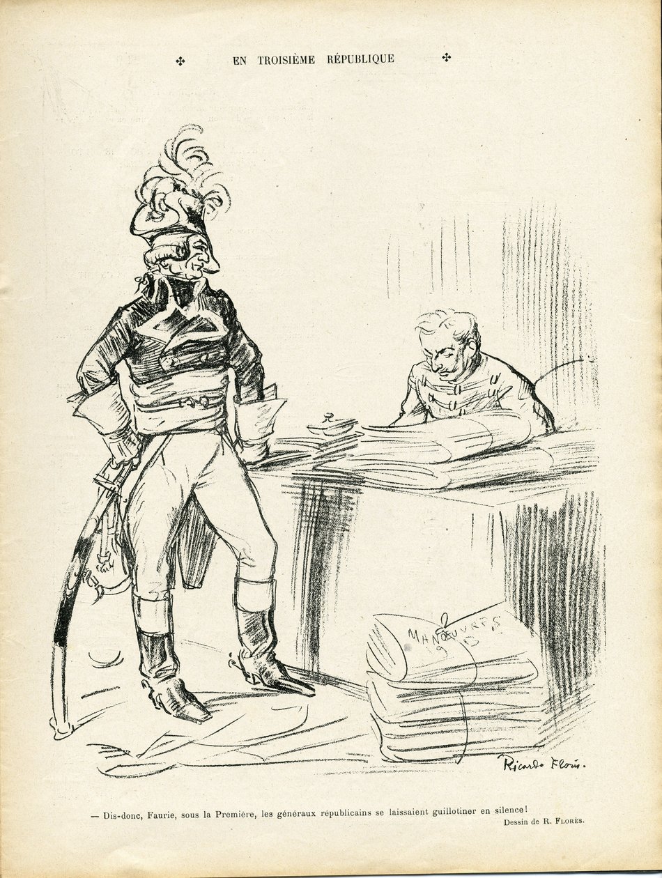 Illustration von Ricardo Flores (1878-1918) in Le Lire, 29/11/13 - In der Dritten Republik - Erste Republik - General Generaux, Baptiste Faurie (1853-1938) von Ricardo Flores