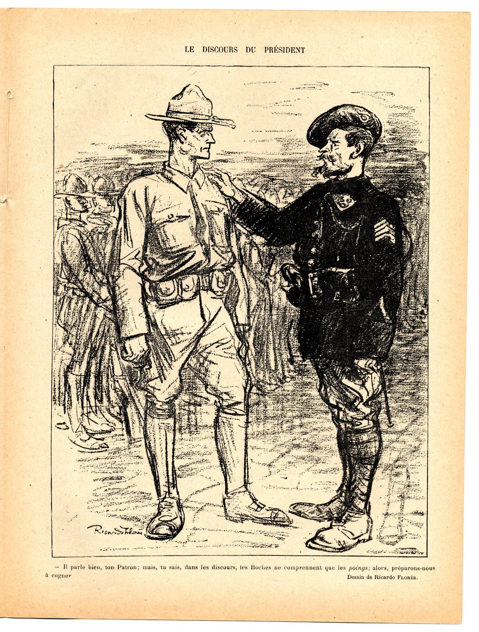 Das rote Lachen, satirisch in Schwarz-Weiß von Ricardo Flores