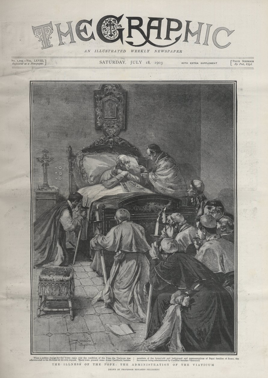 Die Krankheit des Papstes - Die Krankheit des Papstes. Papst Leo XII. empfängt Kardinäle, 14. Juli von Riccardo Pellegrini