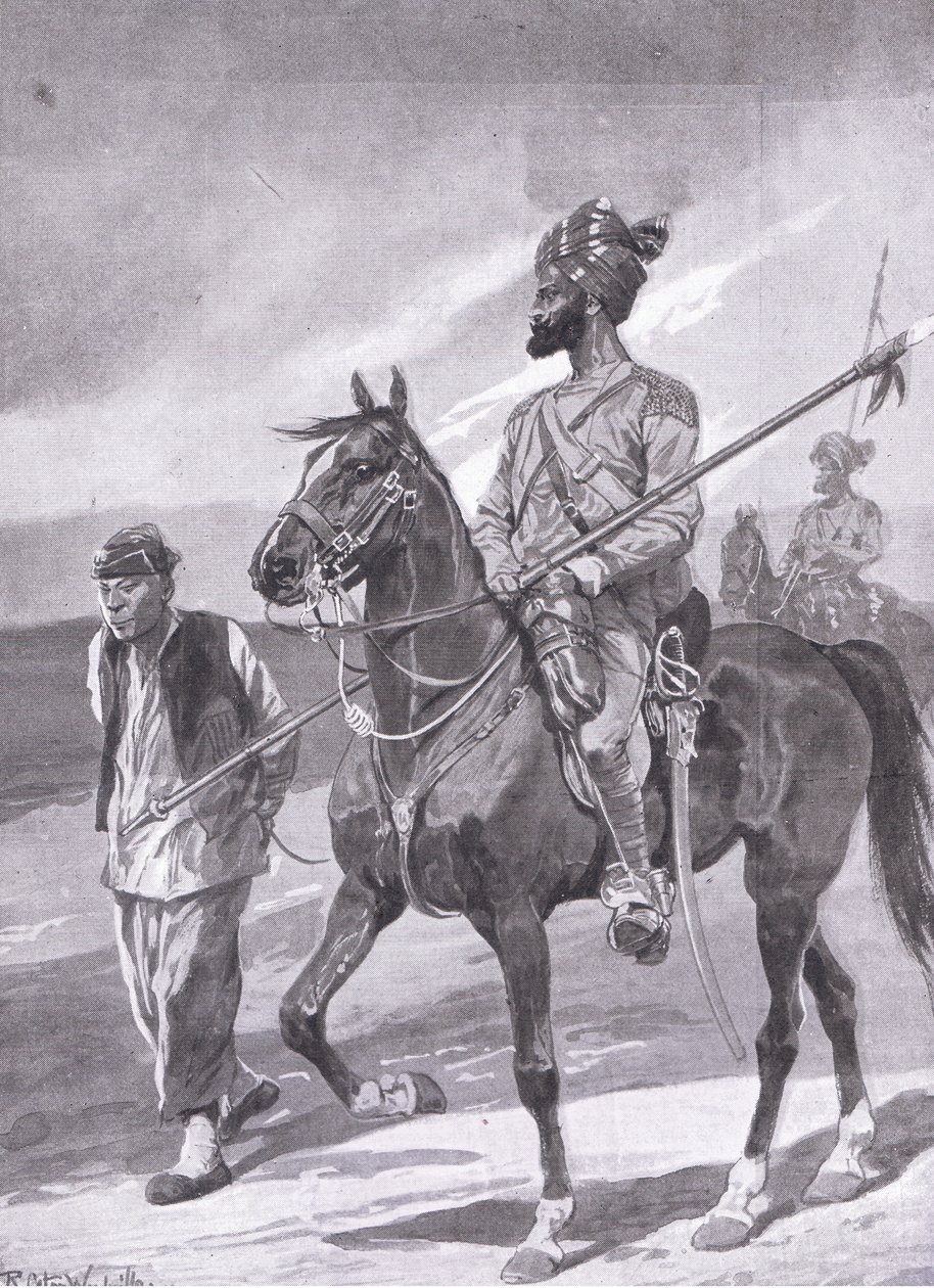 Ein bengalischer Lanzenreiter und sein Boxer-Gefangener von Richard Caton II Woodville