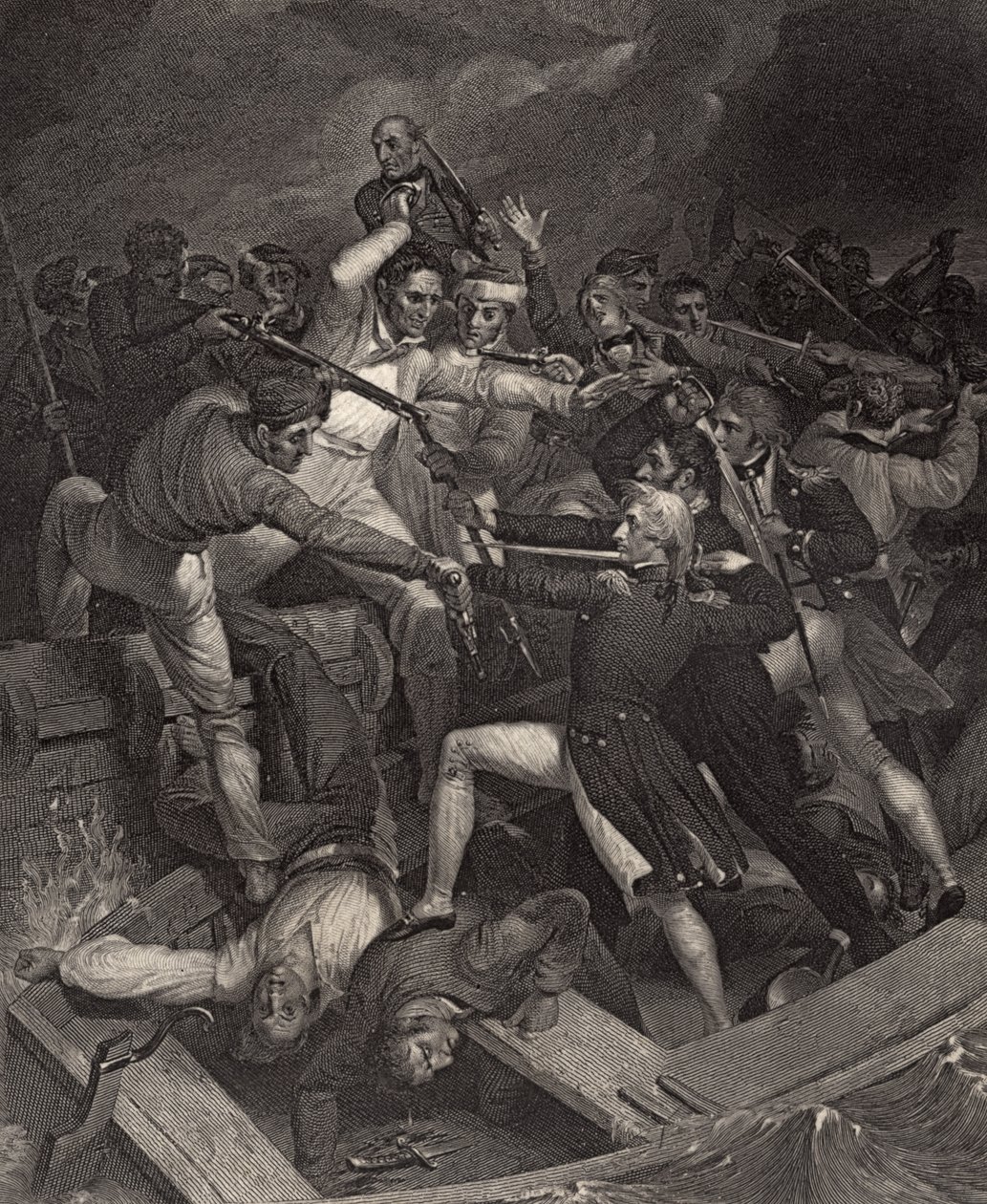 Nelsons Konflikt mit einem spanischen Boot, Illustration aus 