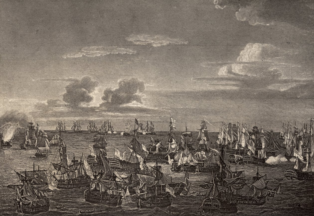 Die Schlacht von Trafalgar im Jahr 1805, Illustration aus 