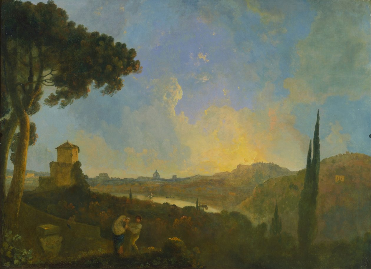 Ein Blick auf den Tiber mit Rom in der Ferne von Richard Wilson