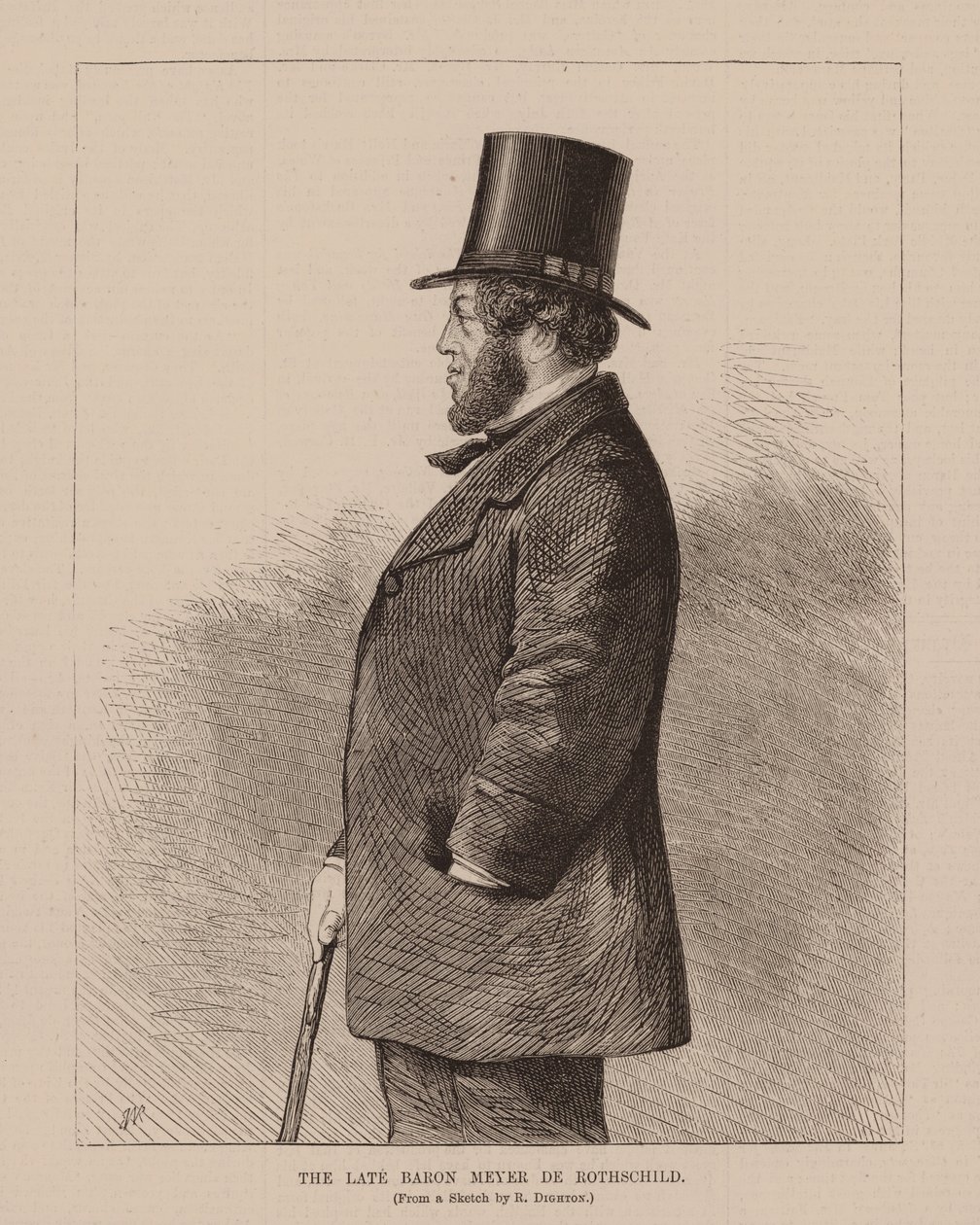 Der verstorbene Baron Meyer De Rothschild (Gravur) von Richard (after) Dighton