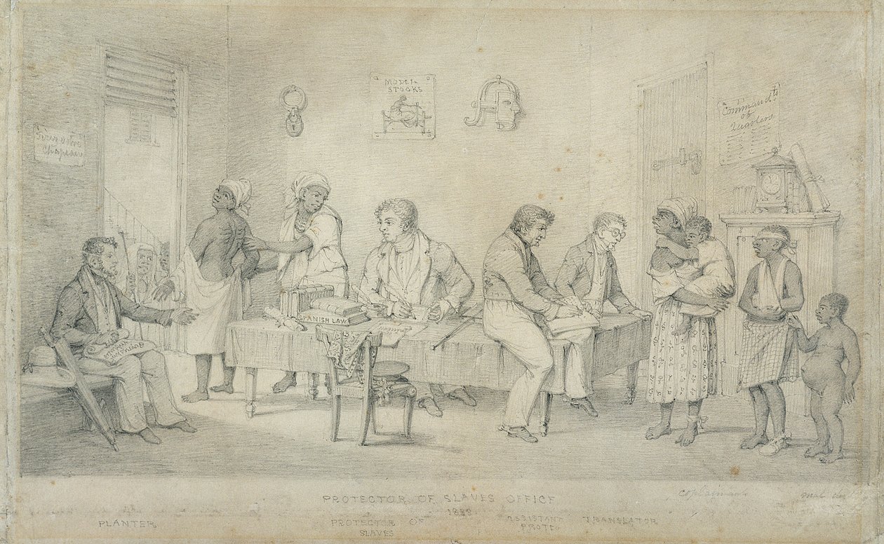 Büro des Sklavenschützers, Trinidad, ca. 1833 von Richard Bridgens