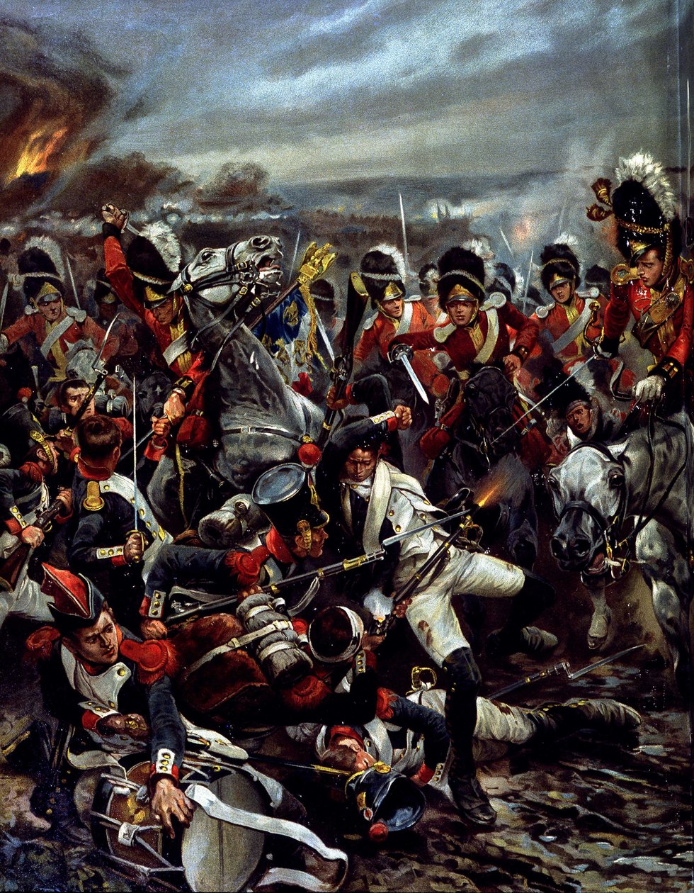 Der Angriff der Schotten in Waterloo - Gemälde von Caton Woodville von Richard Caton (after) Woodville