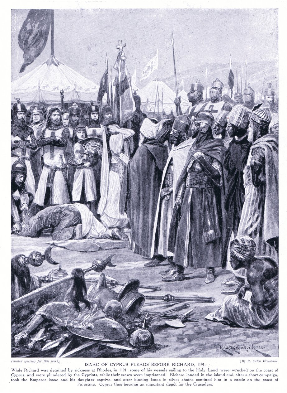 Isaak von Zypern fleht vor Richard I. AD1191, 1920er Jahre von Richard Caton Woodville junior