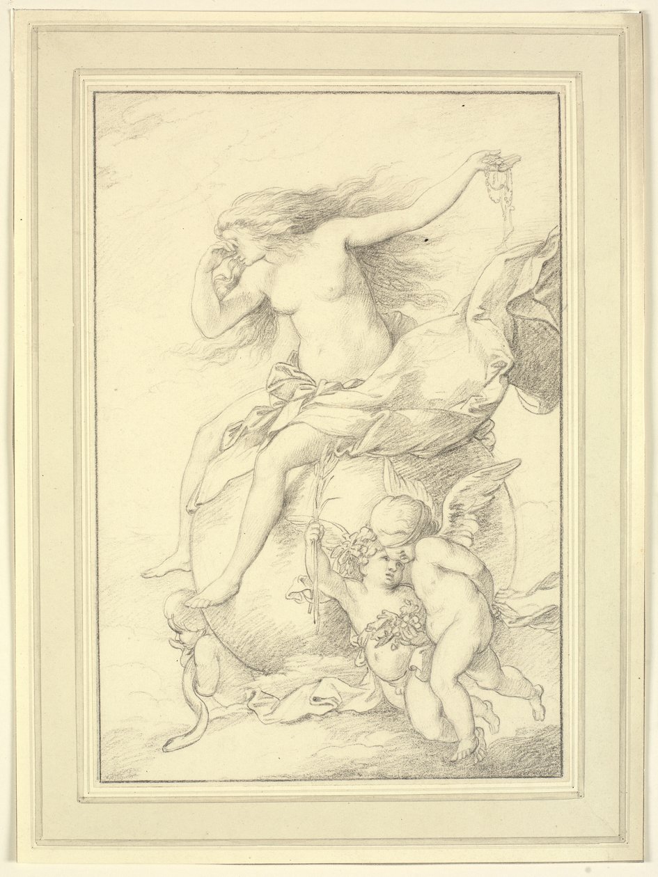 Allegorie des Glücks auf einem Globus, umgeben von Putti von Richard Cosway
