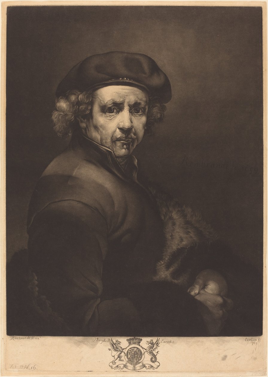 Rembrandt, Selbstporträt von Richard Earlom after Rembrandt van Rijn