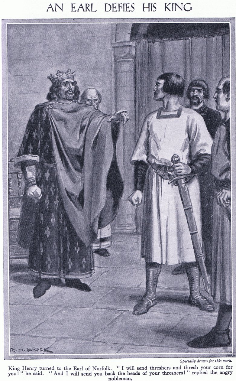 Ein Earl trotzt seinem König. Der Earl von Norfolk und König Heinrich von Richard Henry Brock