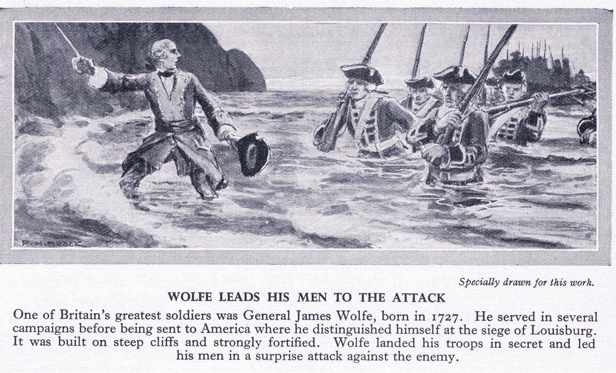 Wolfe führt seine Männer zum Angriff. Kanada 1759 n. Chr., ca. 1950 von Richard Henry Brock