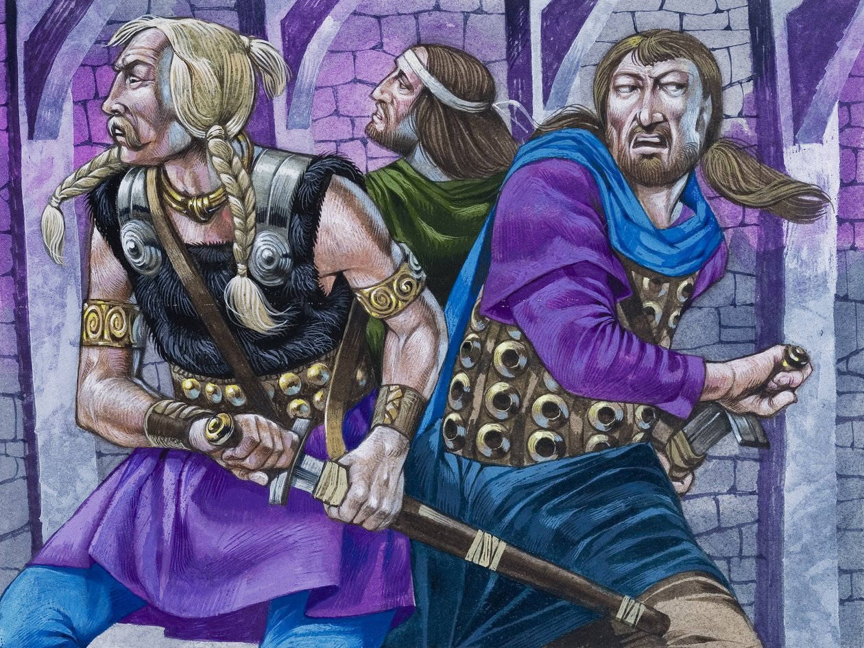 Sir Galahad, zusammen mit Percival und Bors von Richard Hook