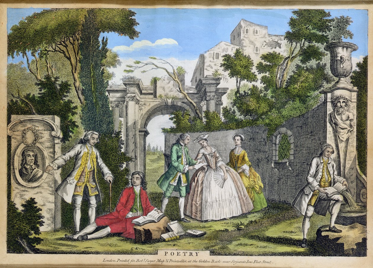 Poesie, veröffentlicht von Robert Sayer (fl. 1750-80) ca. 1750 von Richard Houston