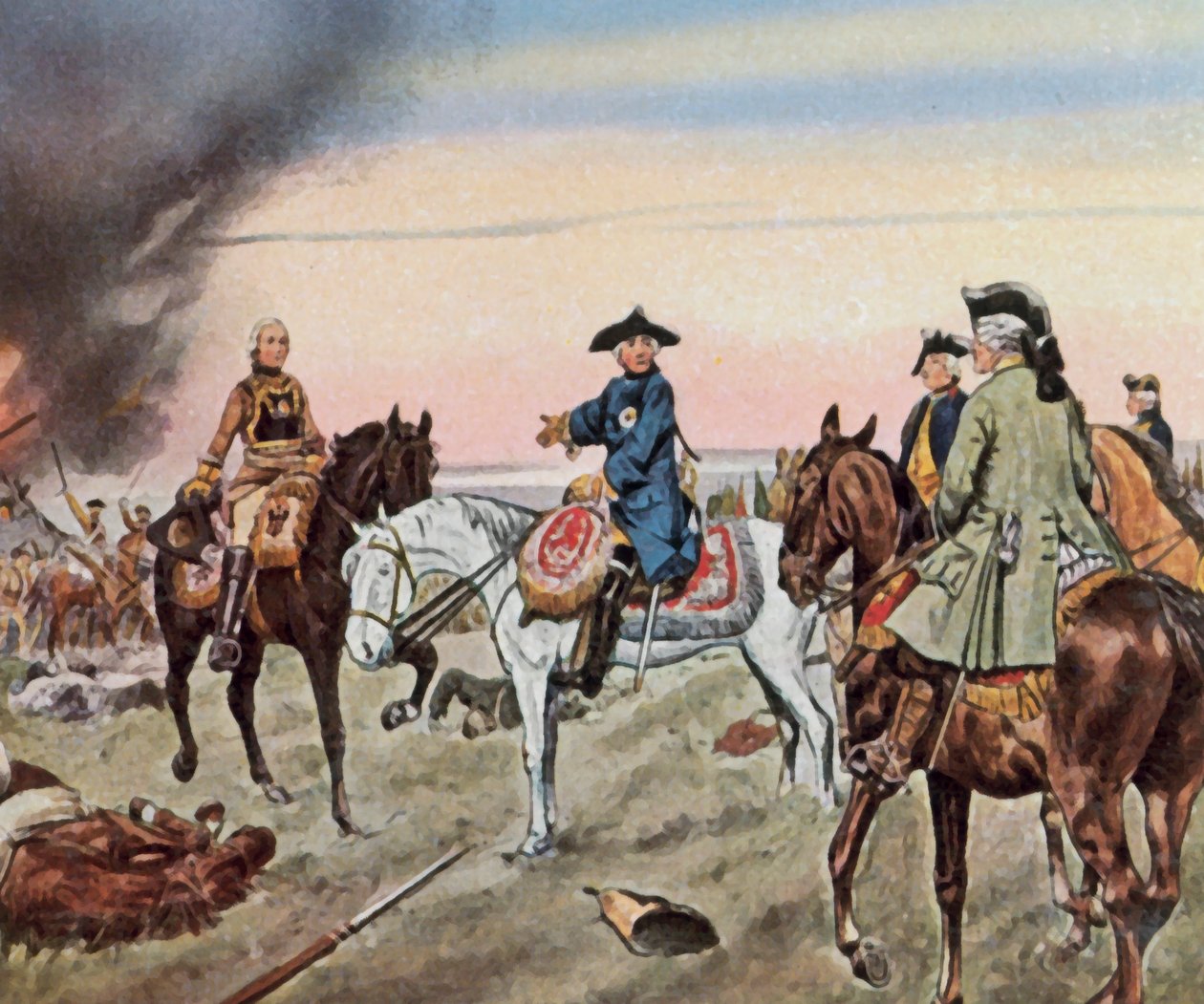 Nach dem Ausgang der Schlacht von Zorndorf, 25. August 1758 von Richard Knotel