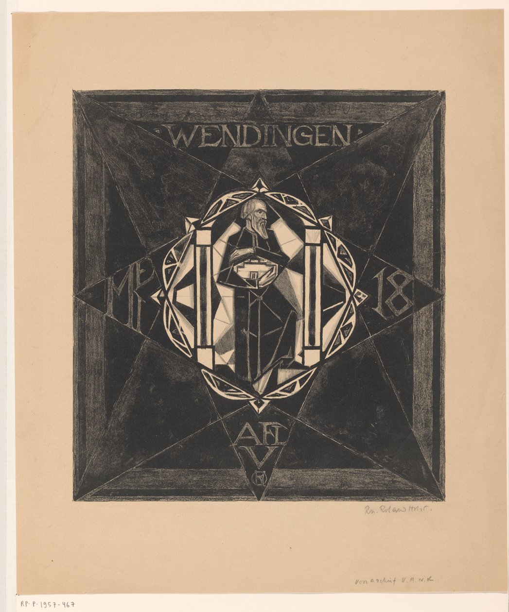 Umschlagentwurf für: Wendingen, 1918 von Richard Nicolaüs Roland Holst (signed by artist)