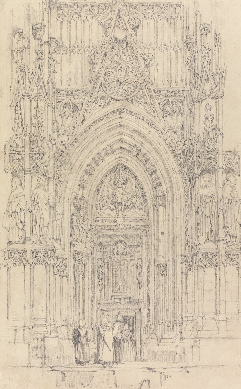 Die Kirche St. Wulfran, Abbeville: Die Nordtür der Westfront von Richard Parkes Bonington
