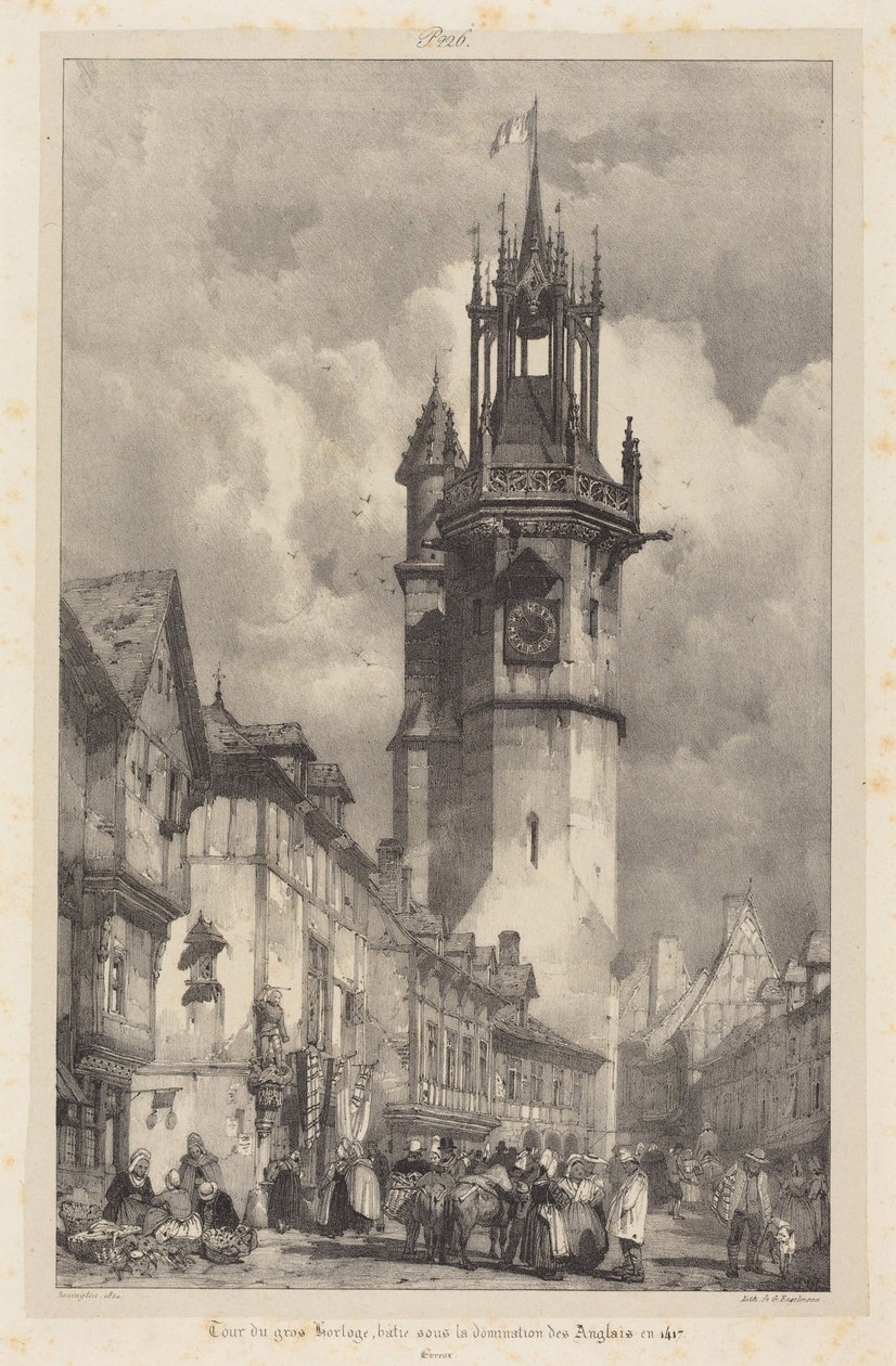 Tour du Gros-Horloge, Evreux von Richard Parkes Bonington