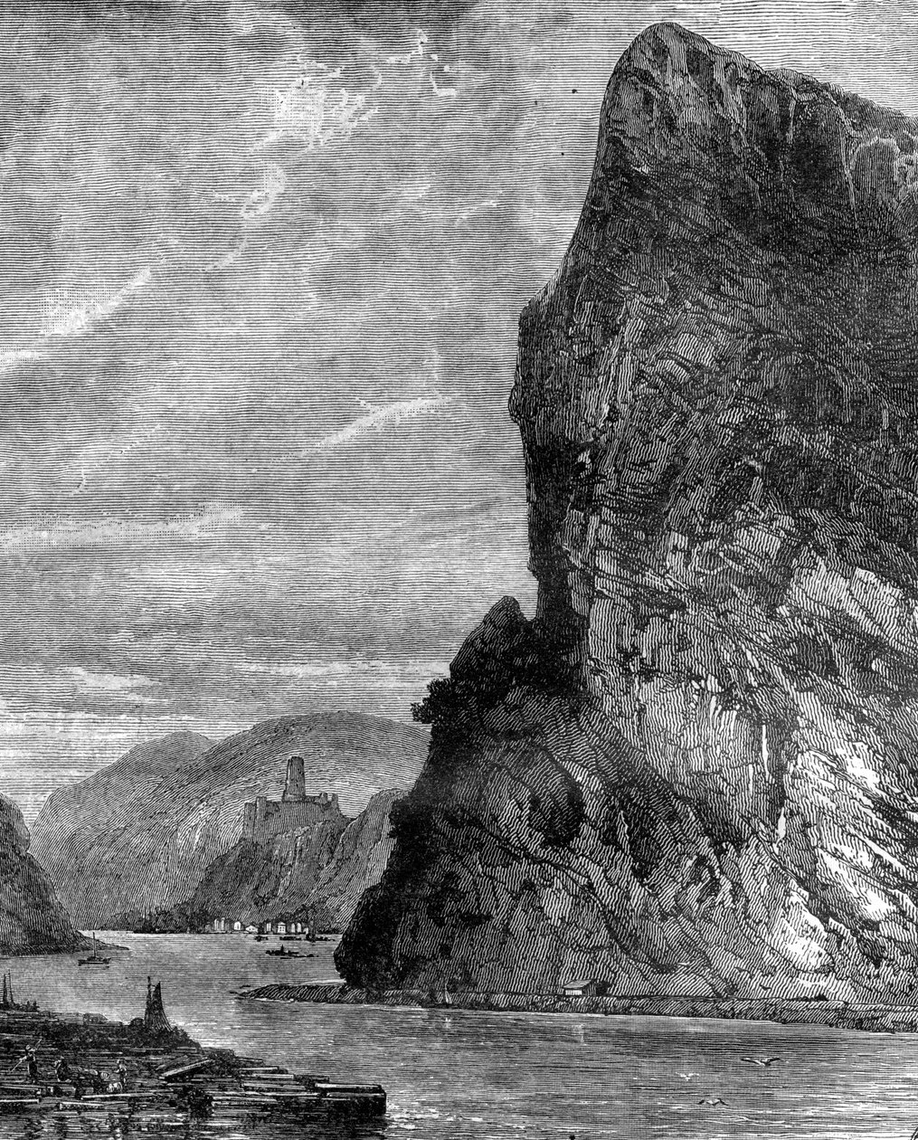 Loreley-Felsen, bei St. Goarshausen, Deutschland, 19. Jahrhundert von Richard Principal Leitch