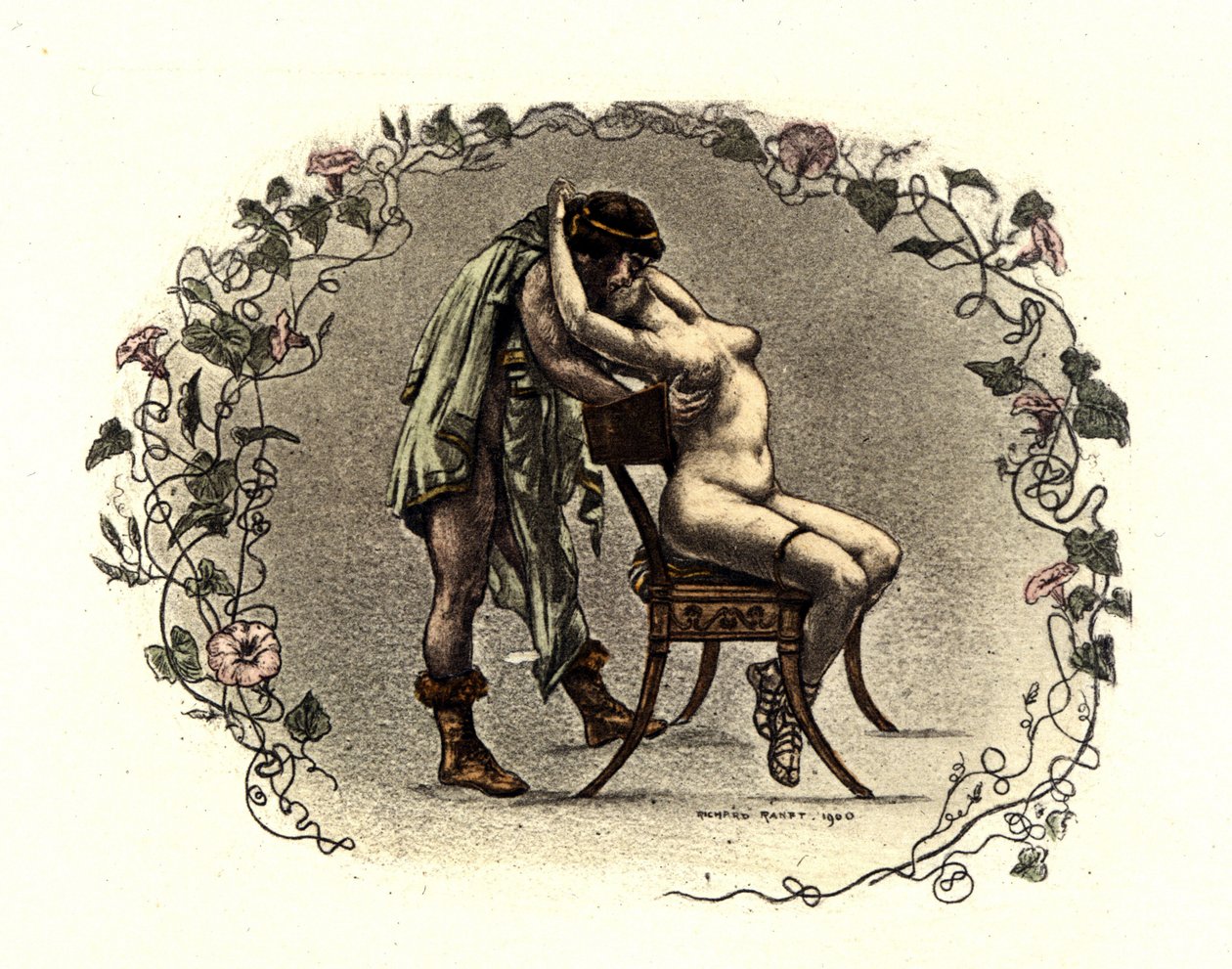 Illustration von Richard Ranft (1862 - 1931) für Lucien de Samosate (ca. 125 - 192): "Die Kurtisanen". 1899 von Richard Ranft