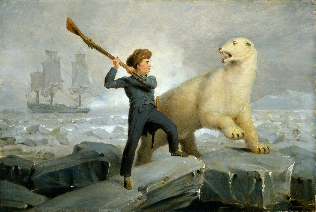 Nelson und der Bär, ca. 1806 von Richard Westall