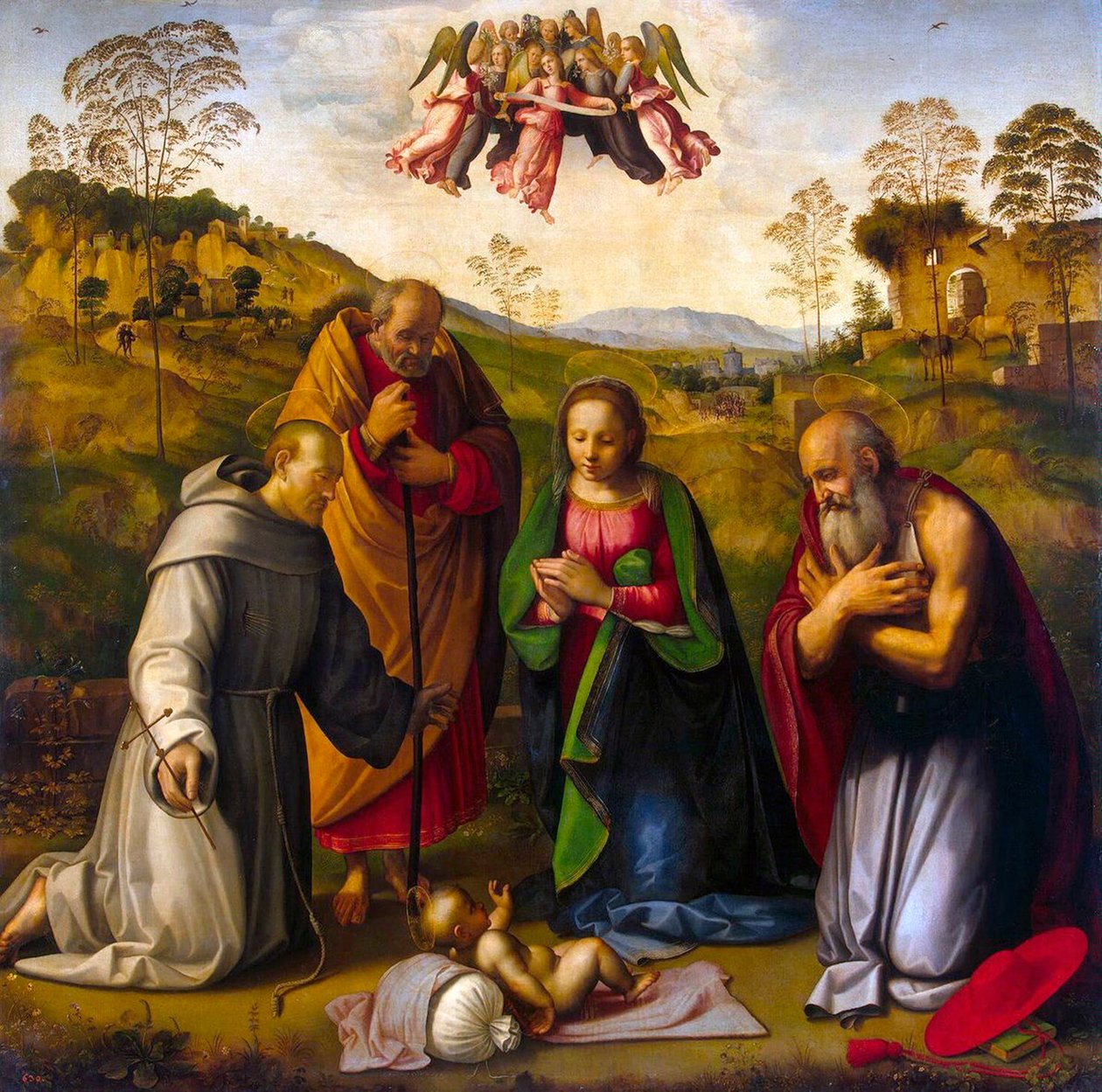 Die Jungfrau mit Kind und den Heiligen Franziskus und Hieronymus, 1510er Jahre von Ridolfo Ghirlandaio
