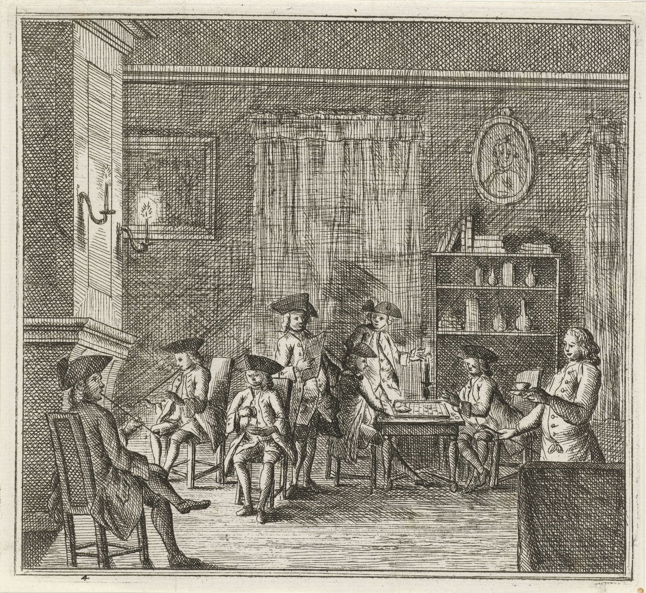 Interieur mit verschiedenen Figuren von Rienk Jelgerhuis