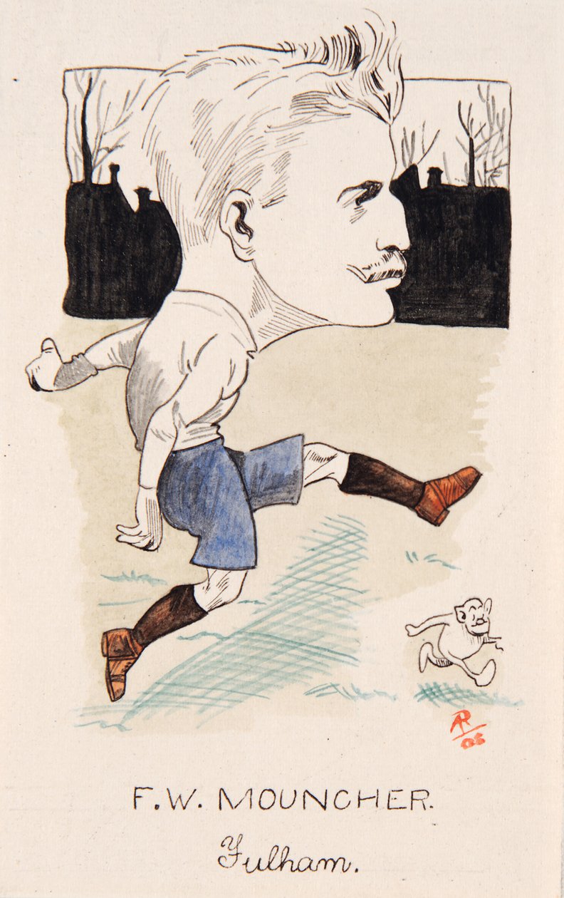 Fred Mouncher, Fulham, Zeichnung für eine Serie von Zigarettenkarten, 1907 von Rip