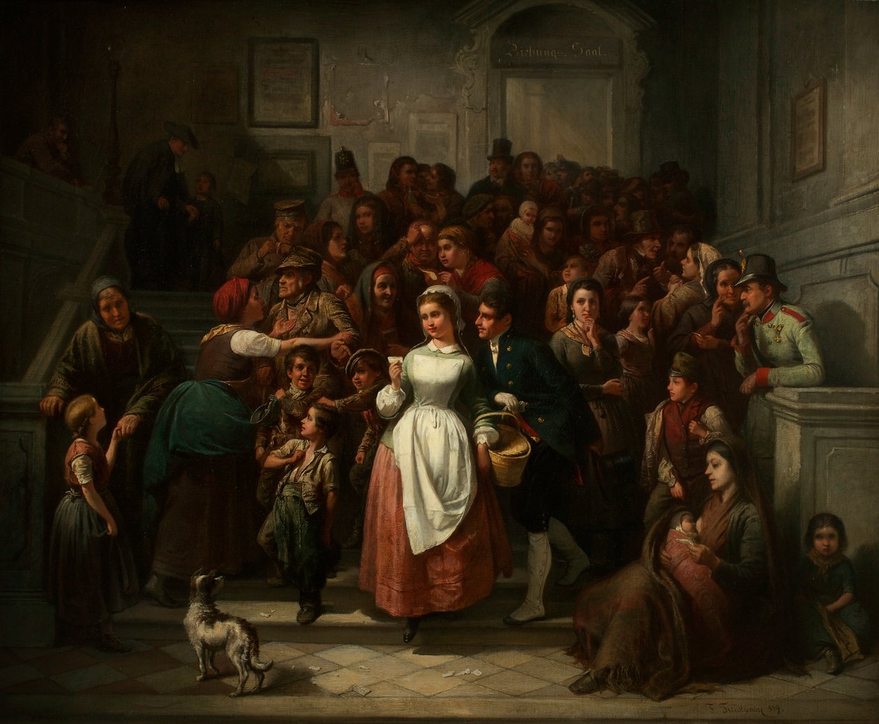 Nach der Lotterieziehung, 1859 von Ritter von Malheim Friedländer Friedrich