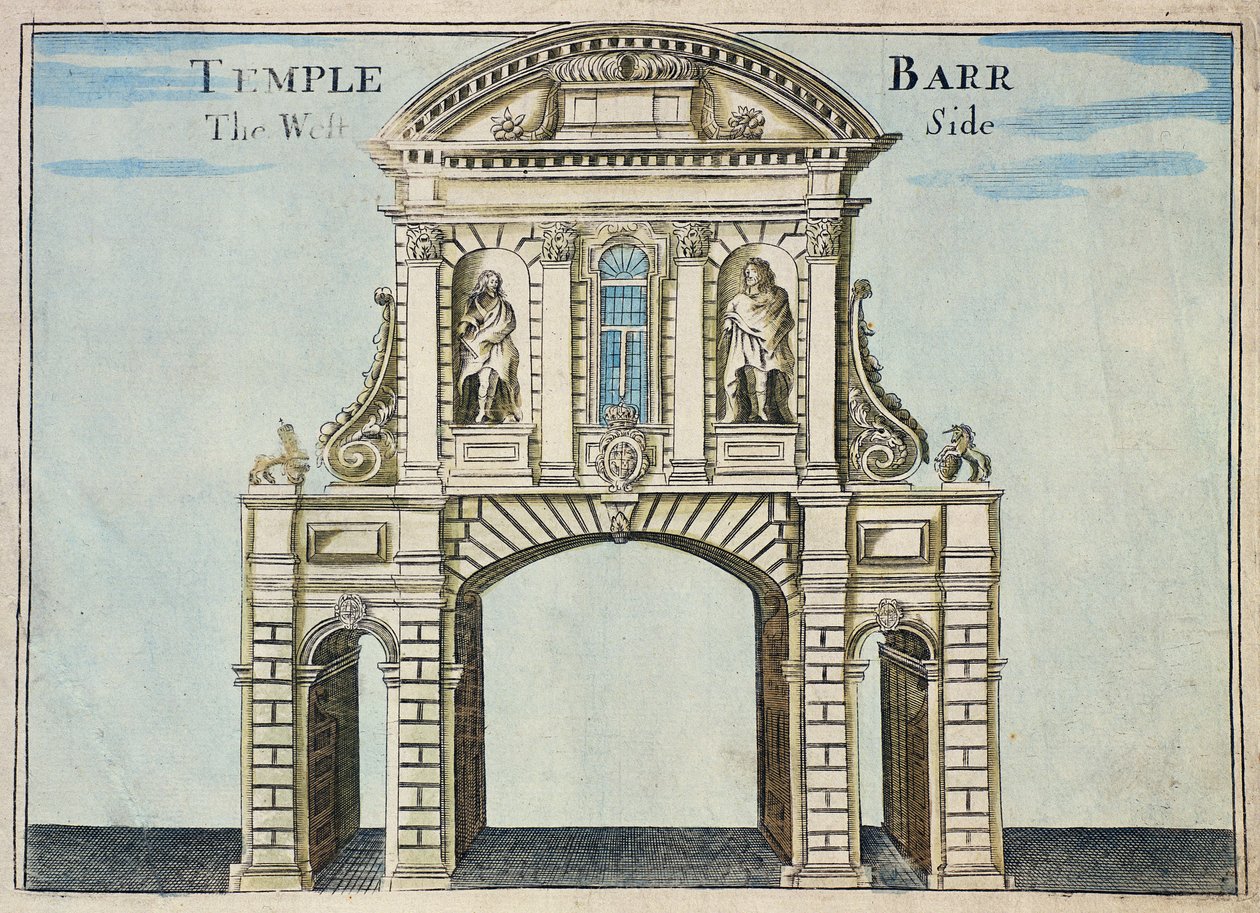 Temple Bar, die Westseite, von den Inns of Court aus 