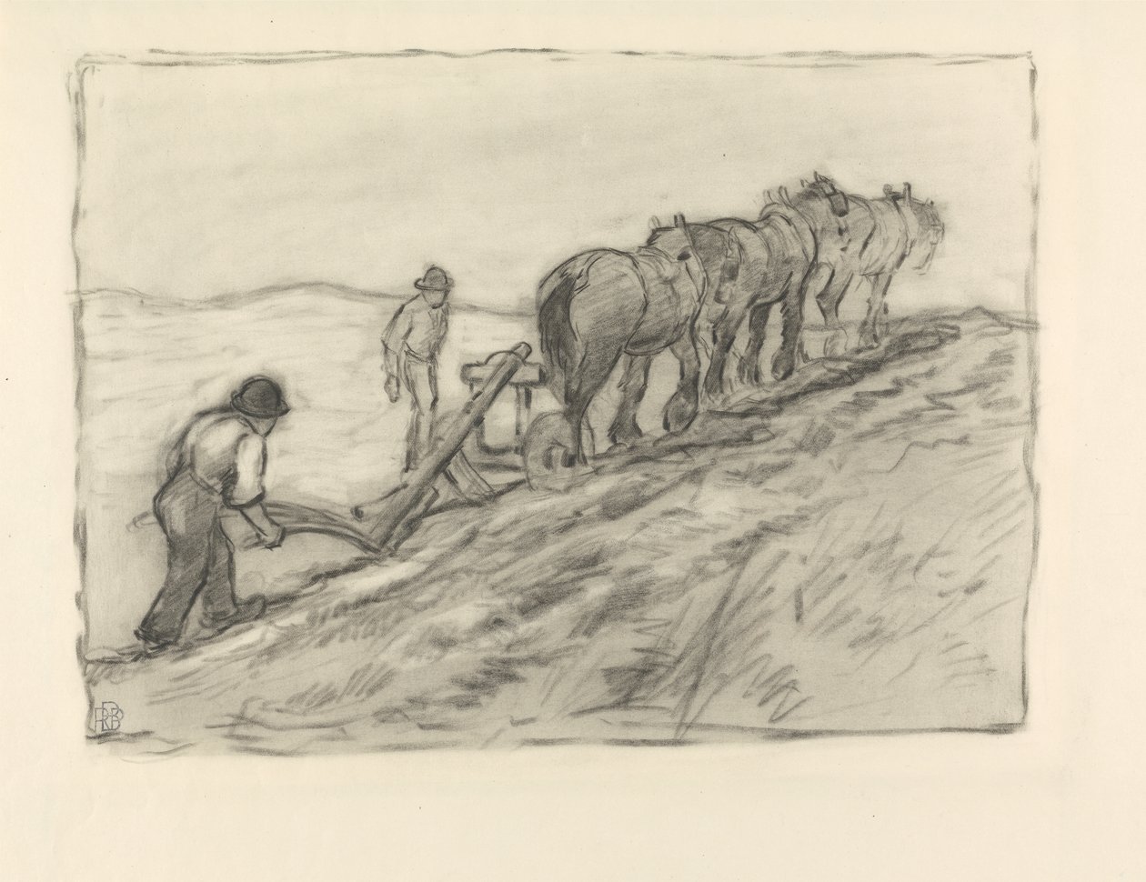 Pflügen des Hügels, ca. 1905 von Robert Polhill Bevan