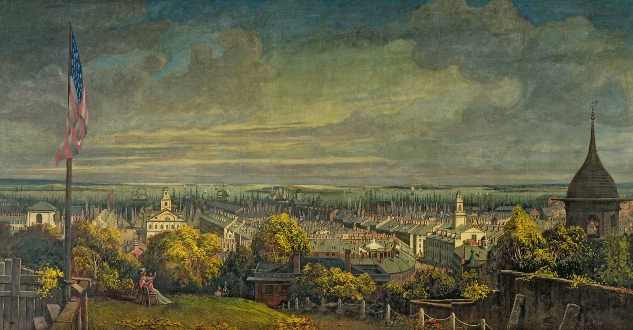 Boston Harbor vom Haus von Mr. Greene, Pemberton Hill, 1829 von Robert Salmon