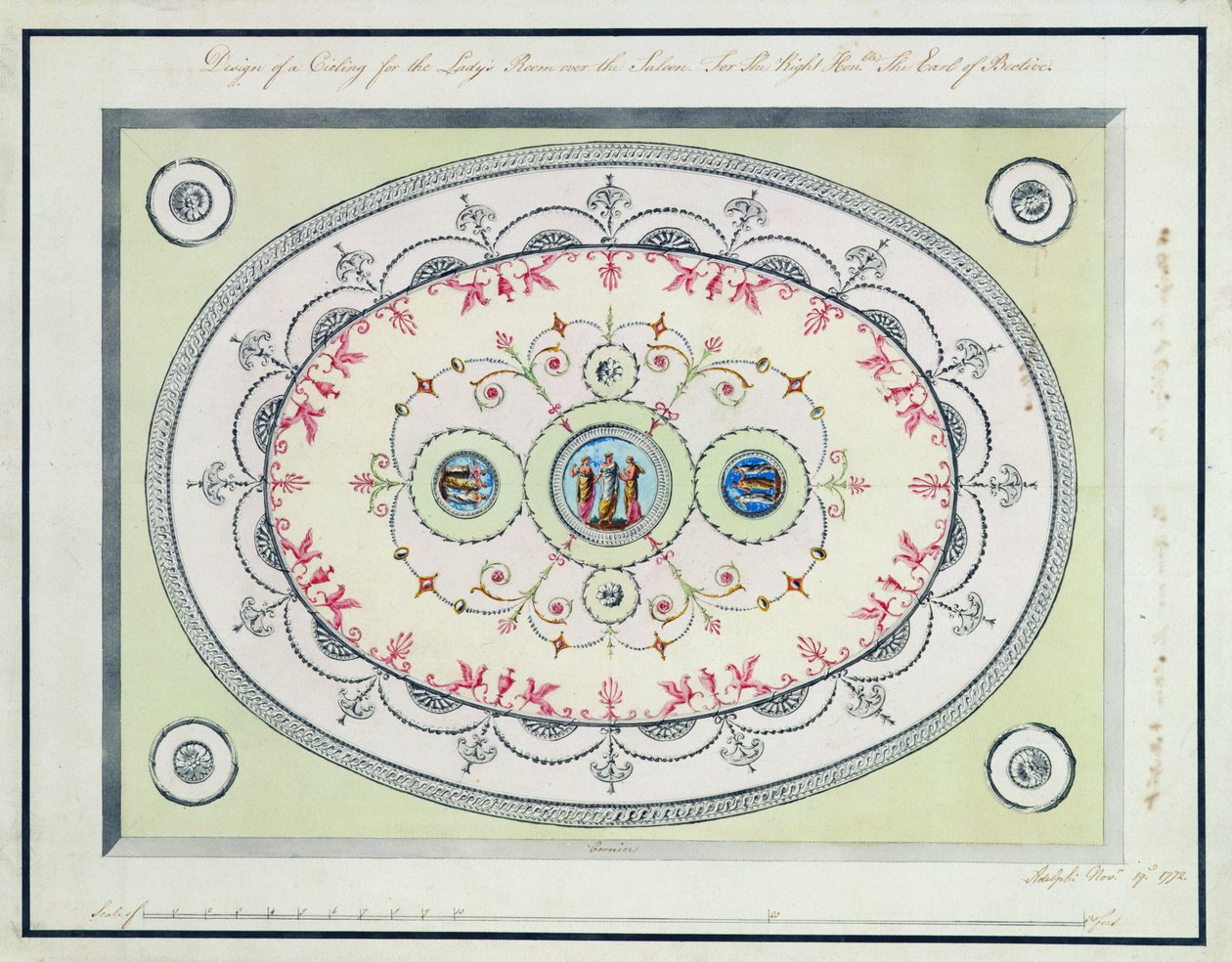 Entwurf für die Decke im Damenraum, Headfort House, 1772 von Robert Adam