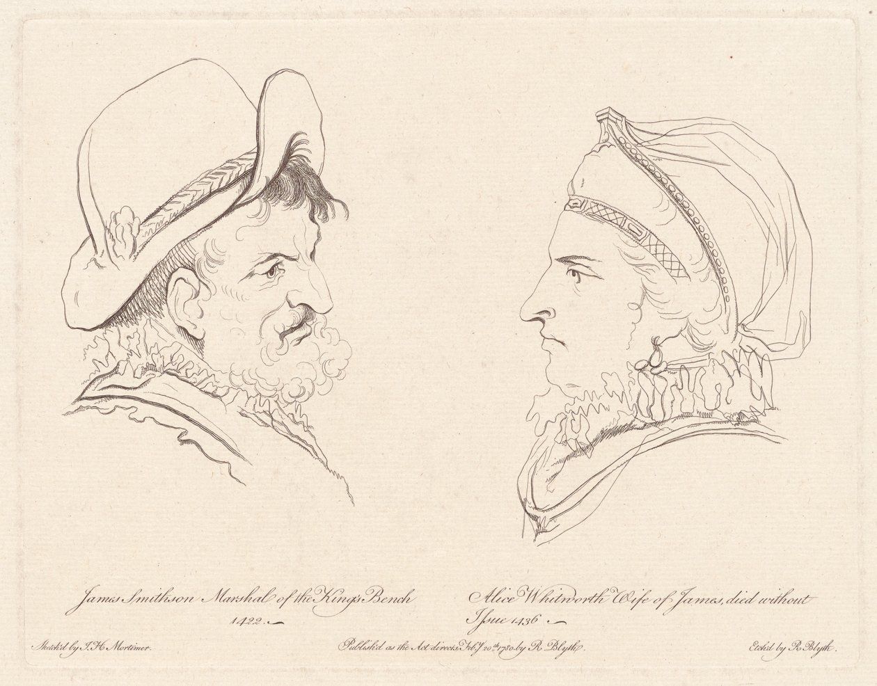James Smithson und Alice Whitworth von Robert Blyth, after John Hamilton Mortimer