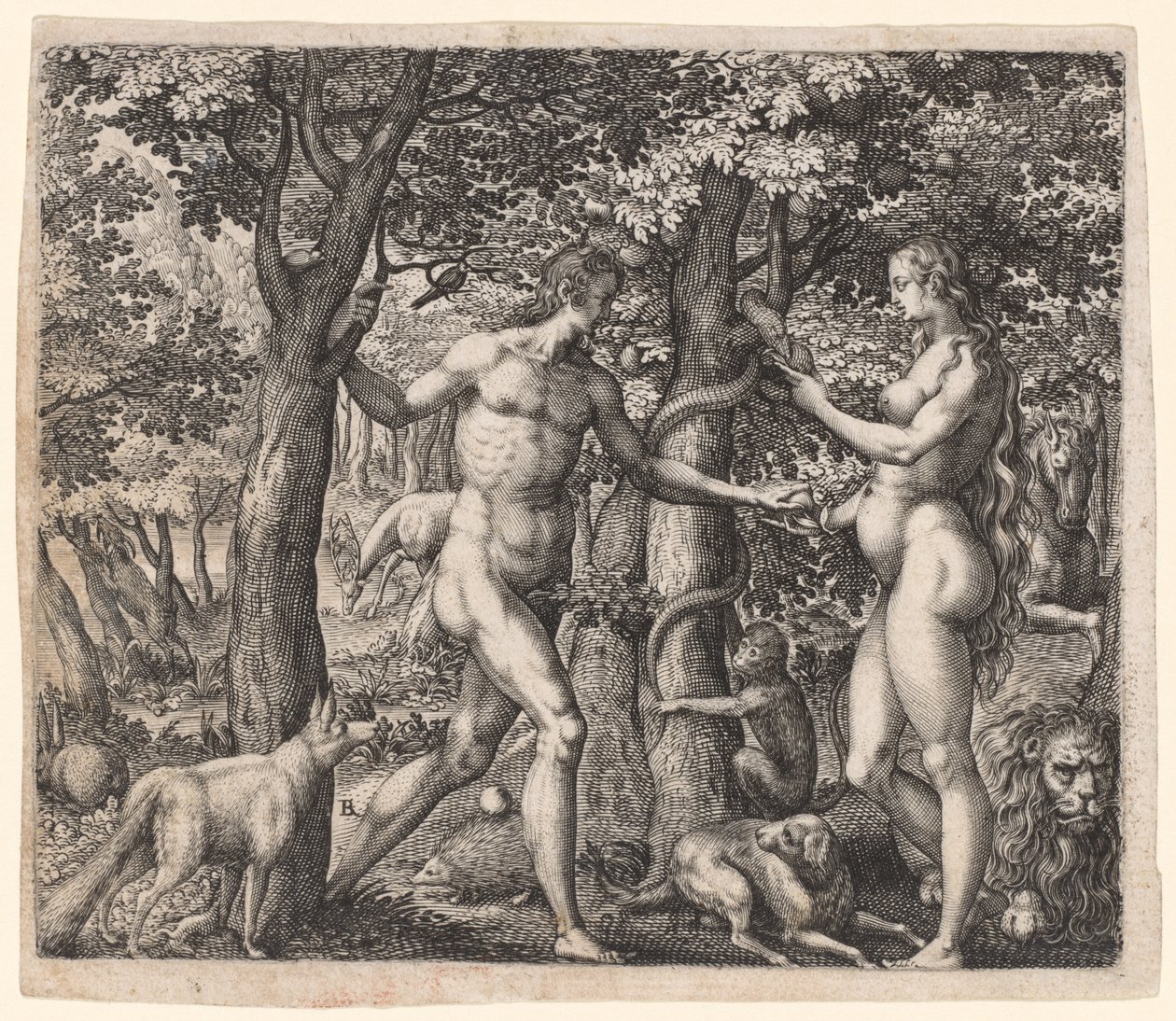 Adam und Eva, späte 1500er Jahre von Robert Boissard