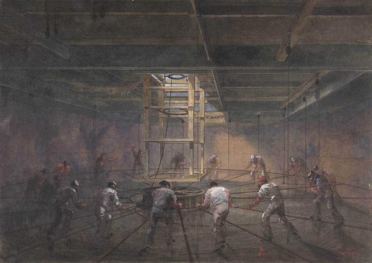 Ansicht des Inneren eines der Tanks an Bord der Great Eastern, 1865-66 von Robert Charles Dudley