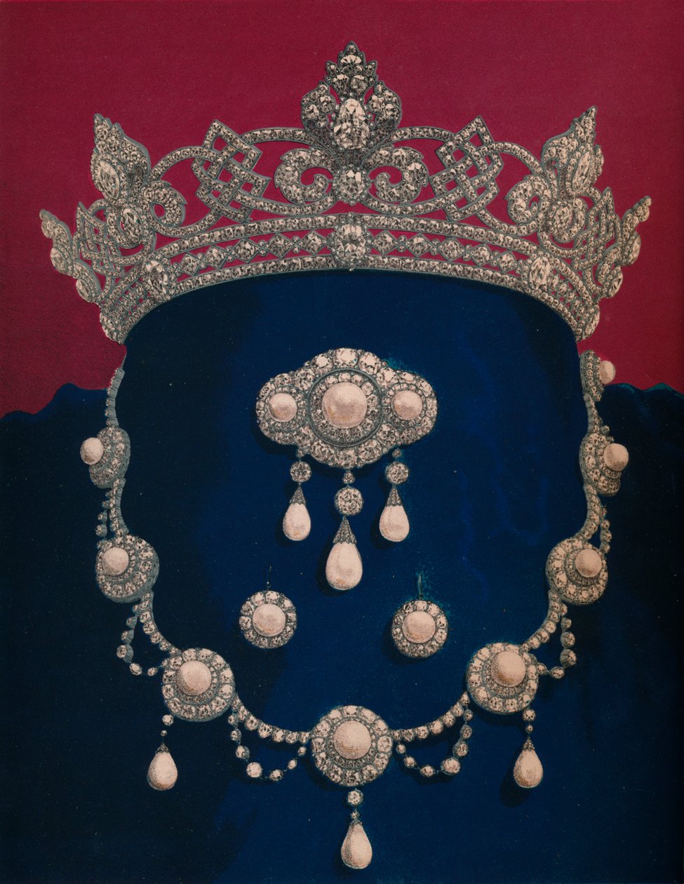 Parure aus Diamanten und Perlen - Das Geschenk von HRH The Prince of Wales, 1863 von Robert Dudley