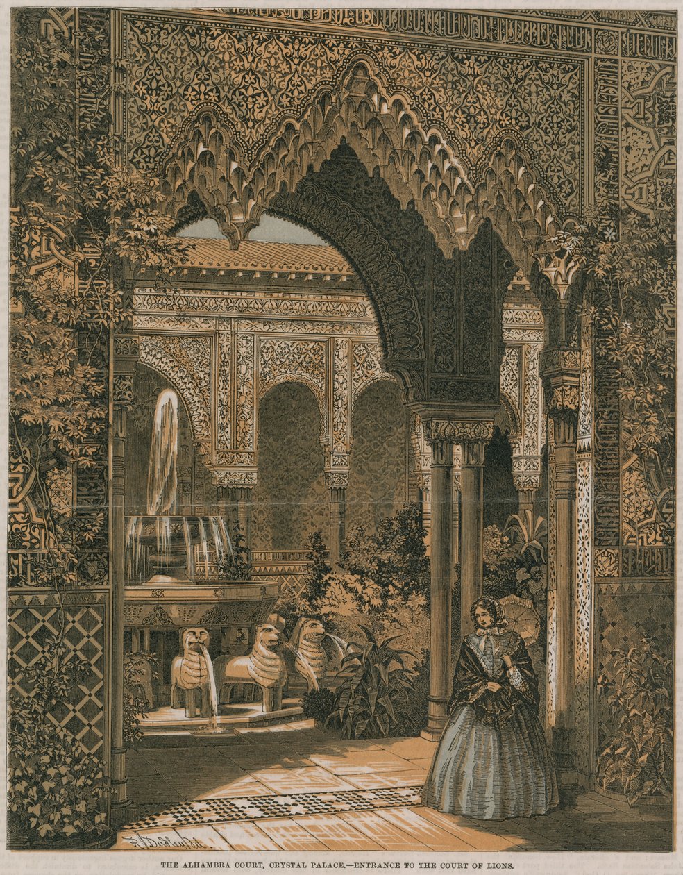 Der Alhambra-Hof, Kristallpalast; Eingang zum Löwenhof von Robert Dudley