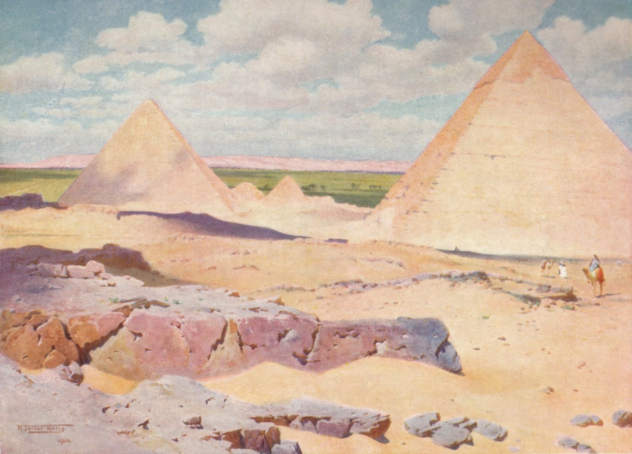 Die Pyramiden von Gizeh aus der Wüste, ca. 1880, 1904 von Robert George Talbot Kelly