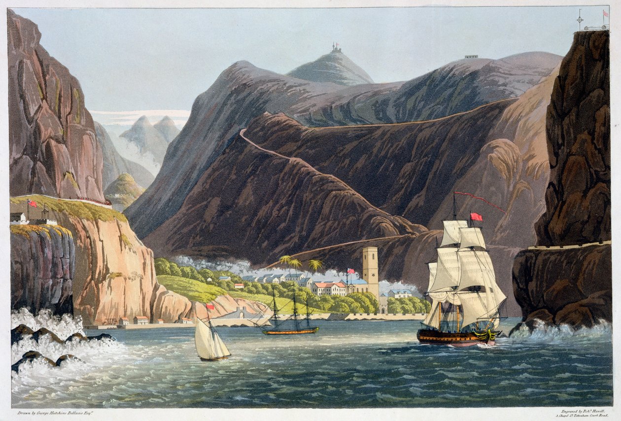 Die Straßen, St. Helena, 1815 von Robert Havell