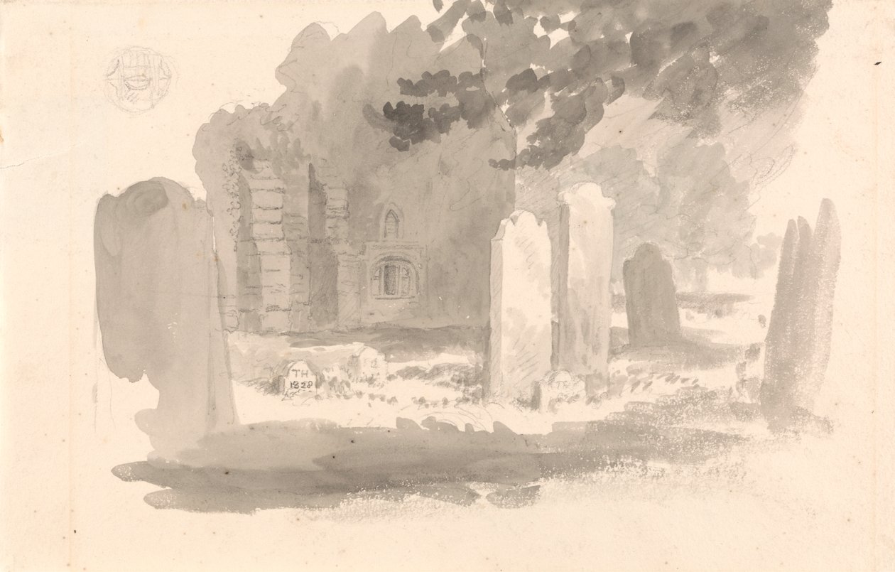 Friedhof von St. Stephen, Jersey, mit dem Grab des Bruders des Künstlers von Robert Hills