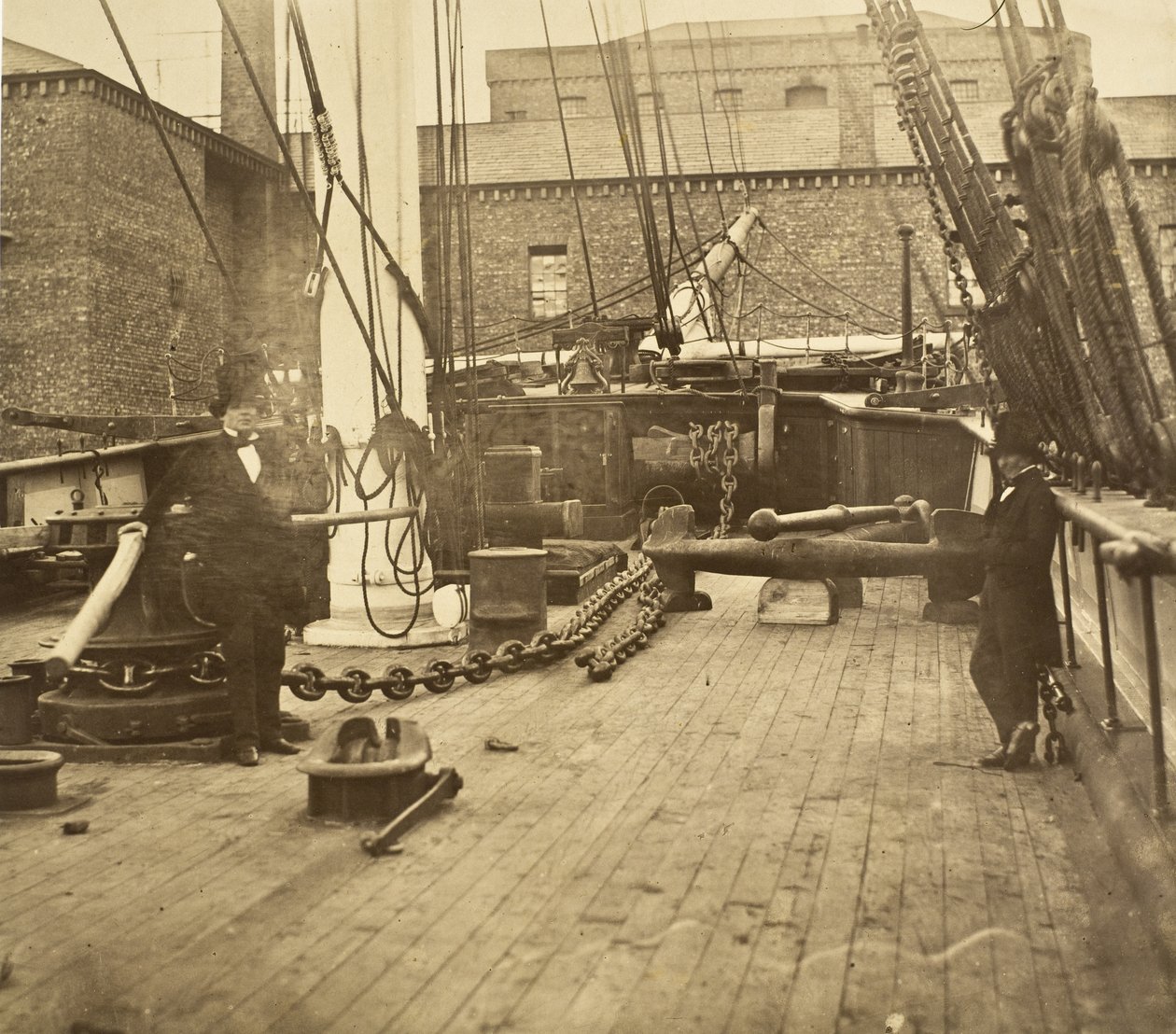 Brunel an Bord der Aphrodita, Liverpool von Robert Howlett
